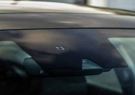 Camera behind a windshield