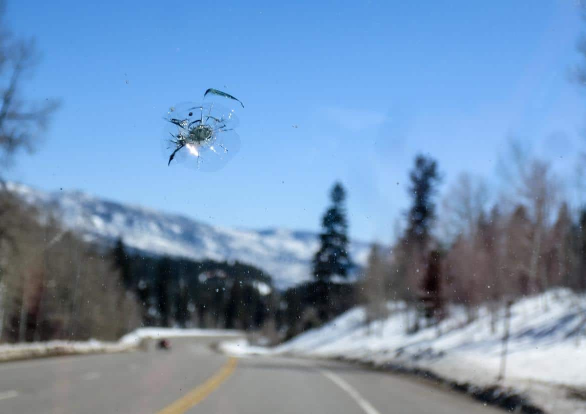 damadged windshield